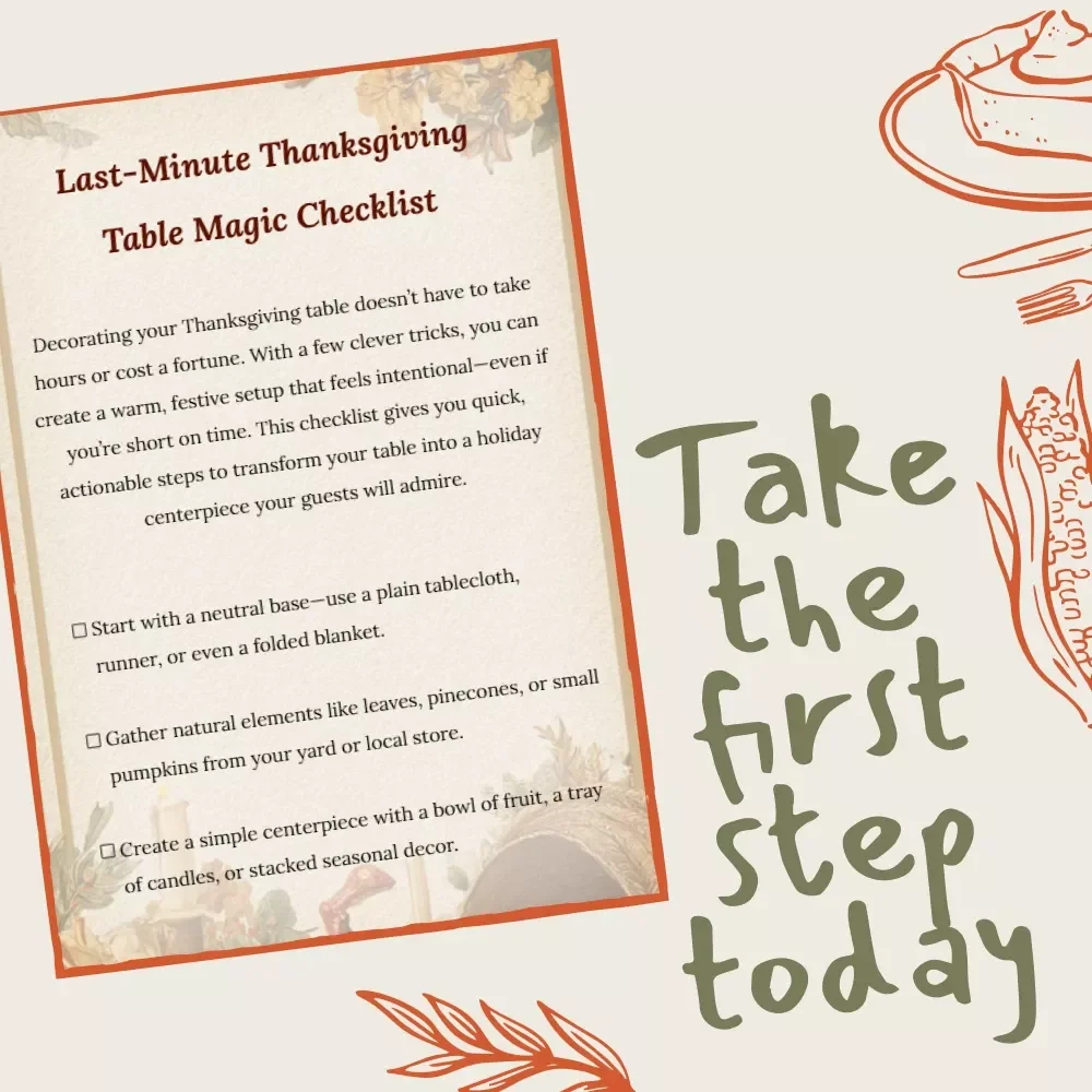 Last-Minute Thanksgiving Table Magic Checklist | Digital Download for How to Decorate Thanksgiving Table Last Minute