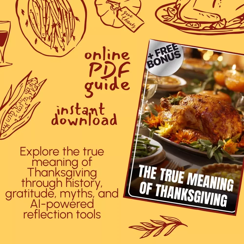 The True Meaning of Thanksgiving | Digital Download eBook Guide | Gratitude & History of Thanksgiving | AI Reflection Prompts & Family Traditions