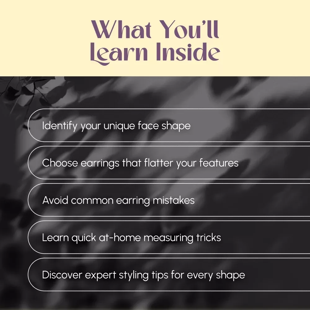 Shine with Style: The Best Earrings for Your Face Shape Guide | Digital Download