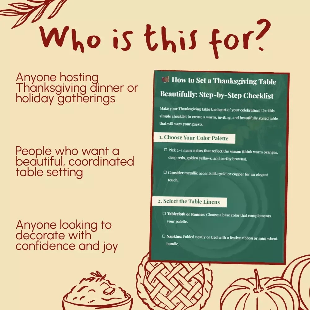How to Set a Thanksgiving Table Beautifully: Step-by-Step Checklist | Thanksgiving Table Setting Guide | Holiday Table Decor eBook | Digital Download