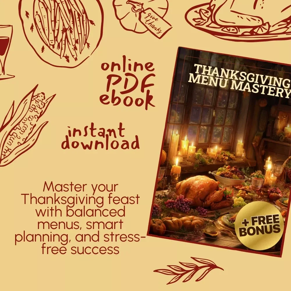 Thanksgiving Menu Mastery | Best Way to Balance Thanksgiving Menu | Digital eBook for Perfect Holiday Meal Planning