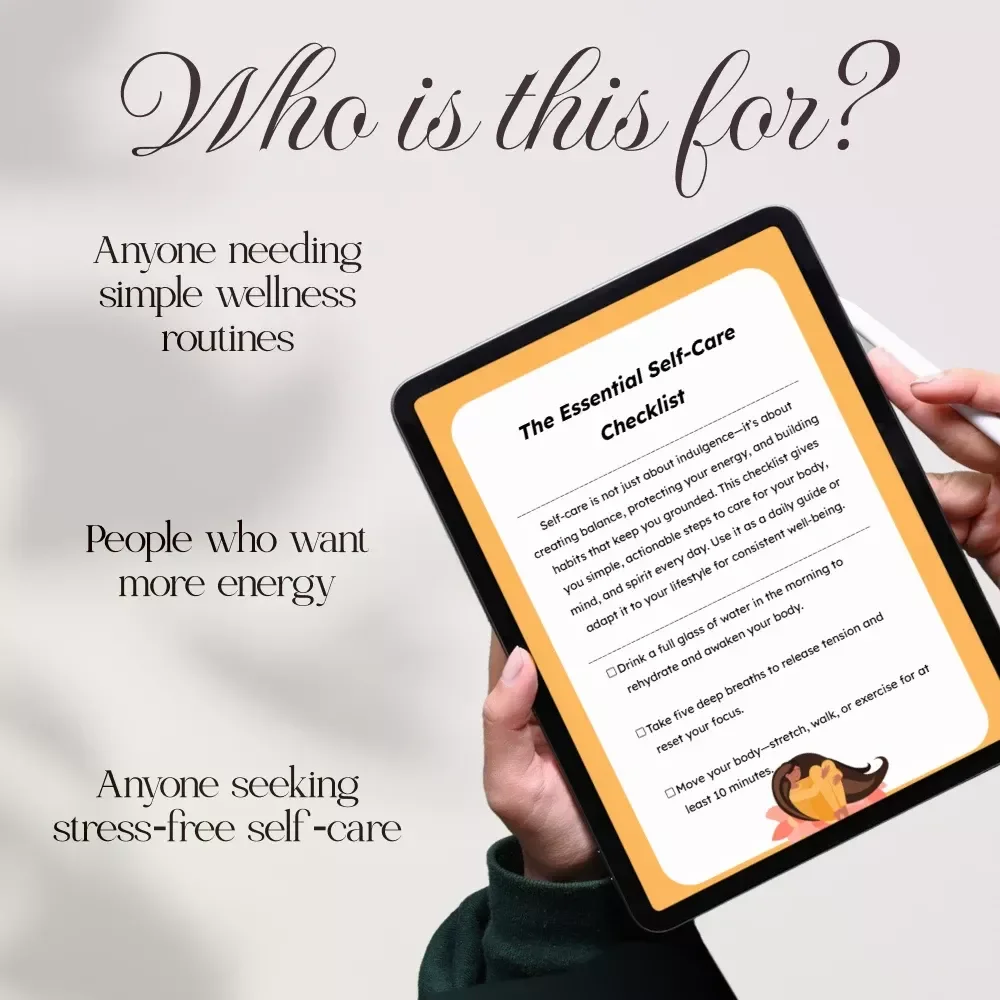 The Essential Self-Care Checklist | Daily Wellness Routine, Mental Health Support, Digital Download Self Care Checklist
