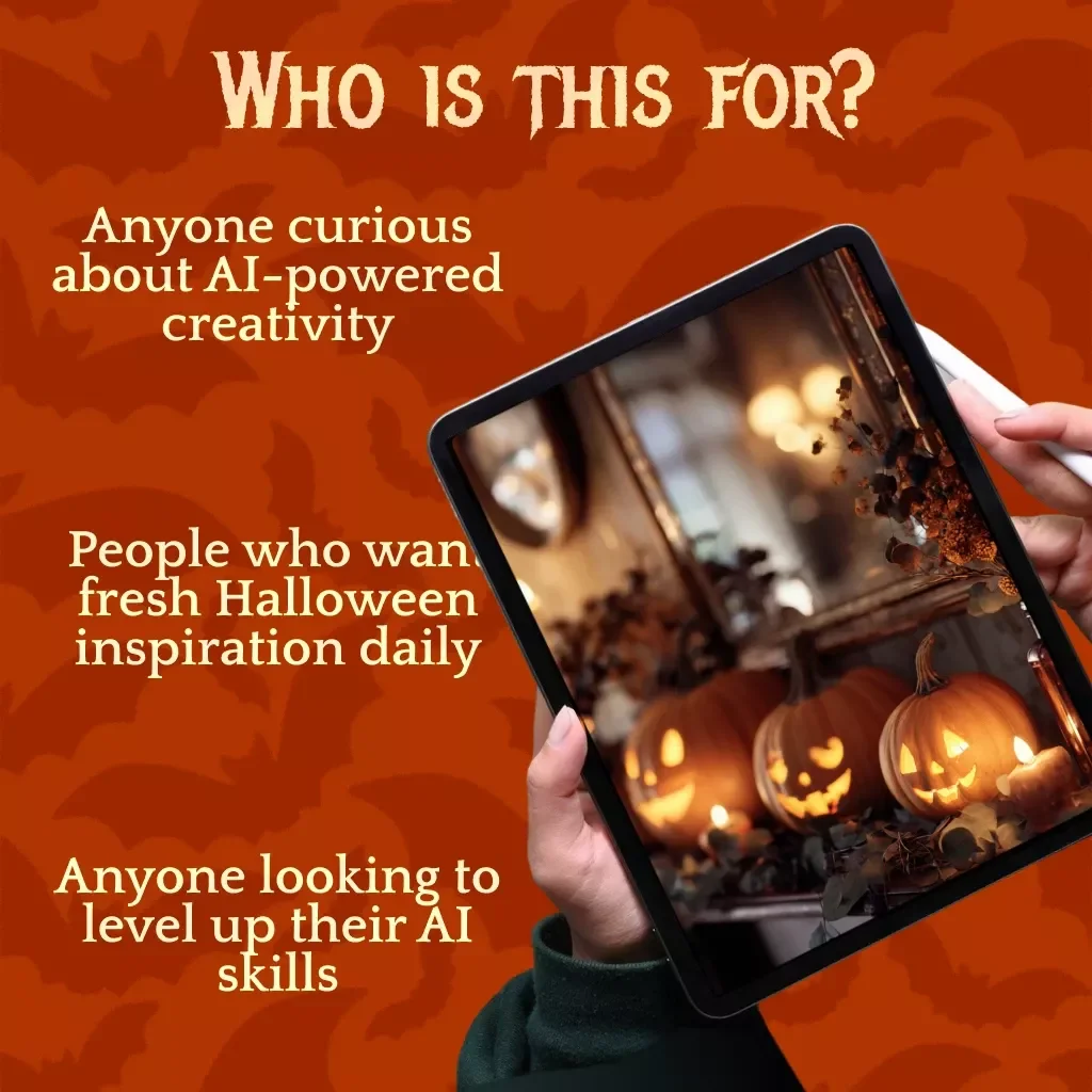 AI Daily Halloween Inspiration Prompter | Digital Download Guide for Spooky Creativity, Prompt Ideas & eBook for AI Halloween-Themed Content
