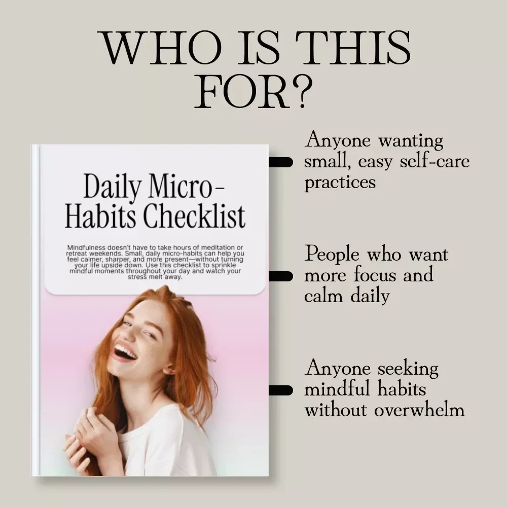 Daily Micro-Habits Checklist | Mindfulness Guide | Digital Download | Printable Self-Care, Wellness & Productivity eBook
