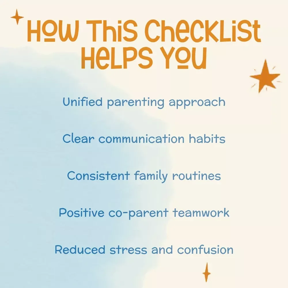 Checklist: How to Build Consistency Between Parents | Printable Co-Parenting Guide for Unified Routines, Rules, and Communication | Digital Download for Families and Co-Parents