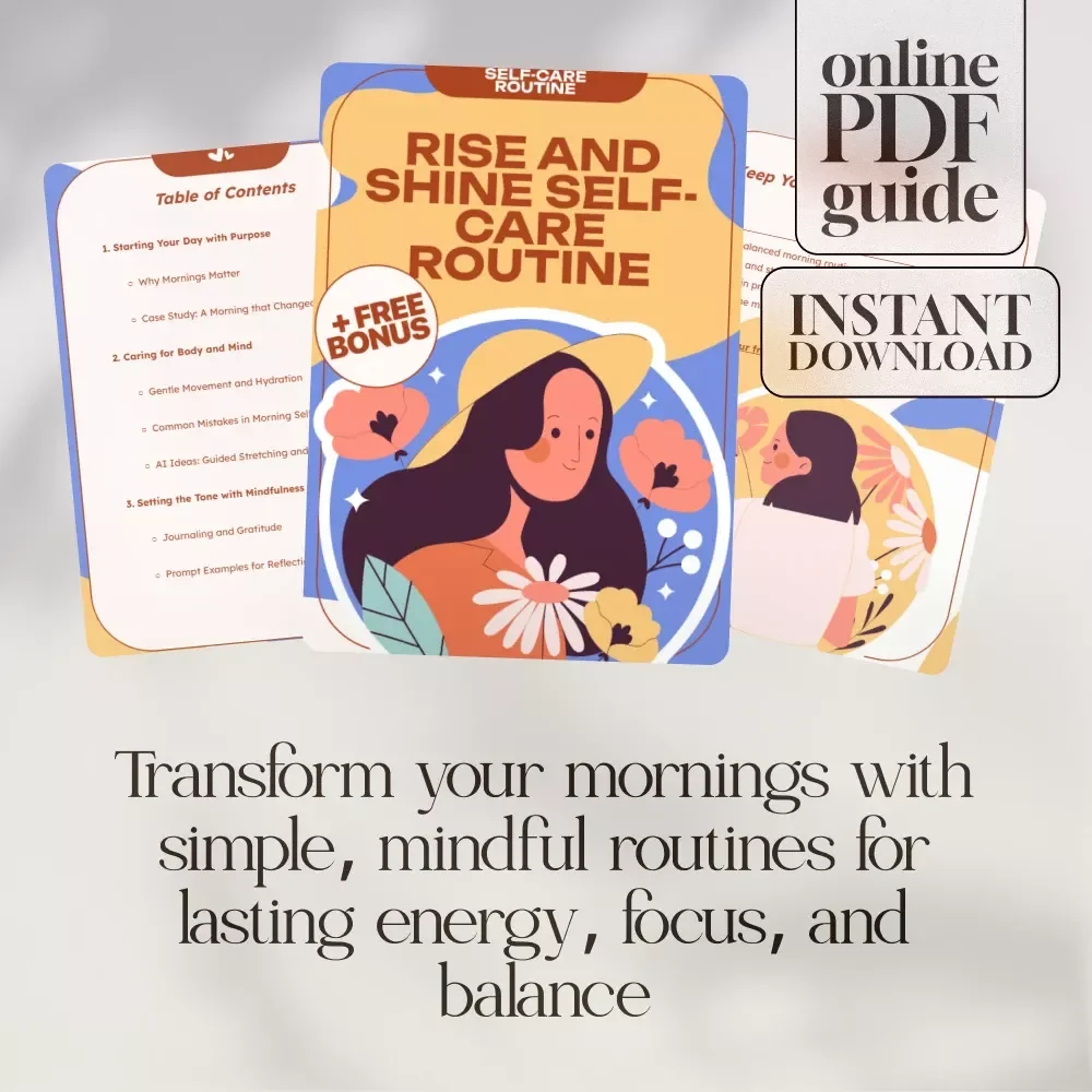 Rise and Shine Self-Care Routine | Morning Self-Care Routine Guide, Digital Download Wellness eBook, Journaling, Mindfulness, Gentle Movement