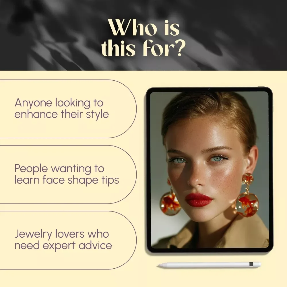 Shine with Style: The Best Earrings for Your Face Shape Guide | Digital Download