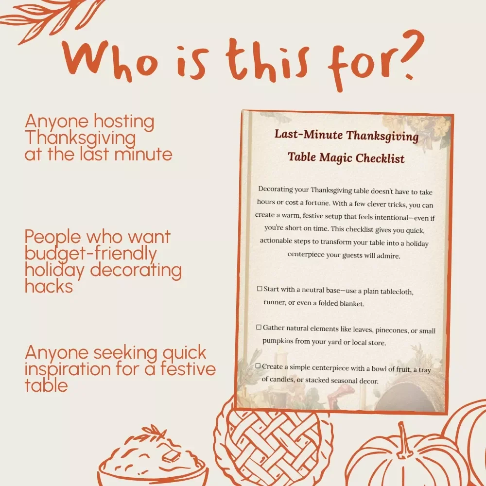 Last-Minute Thanksgiving Table Magic Checklist | Digital Download for How to Decorate Thanksgiving Table Last Minute