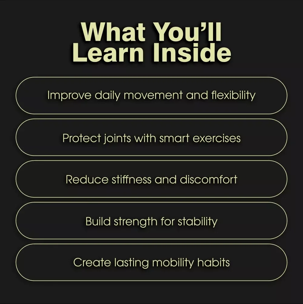 Workouts for Mobility and Joint Health | Digital eBook Guide for Flexibility, Strength, Injury Prevention & Long-Term Wellness | Mobility Training, Flexibility Exercises, and Joint Care Checklist