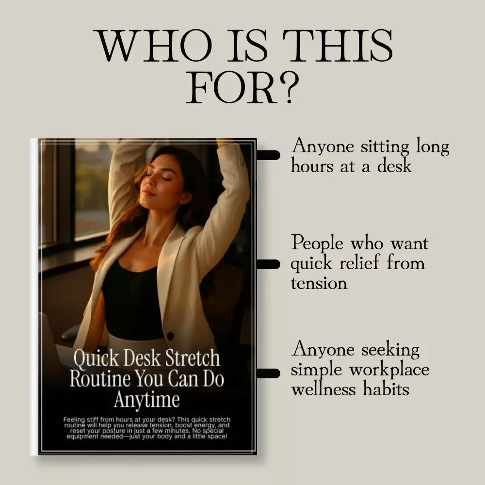 Quick Desk Stretch Routine You Can Do Anytime | Office Stretch Guide | Printable Digital Download for Workplace Wellness & Stress Relief