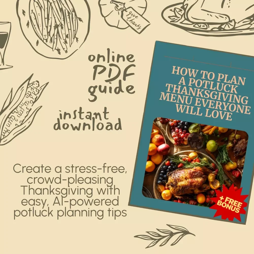 How to Plan a Potluck Thanksgiving Menu Everyone Will Love | Printable Digital Guide | Thanksgiving Planning Checklist | How to Plan a Potluck Thanksgiving Menu eBook