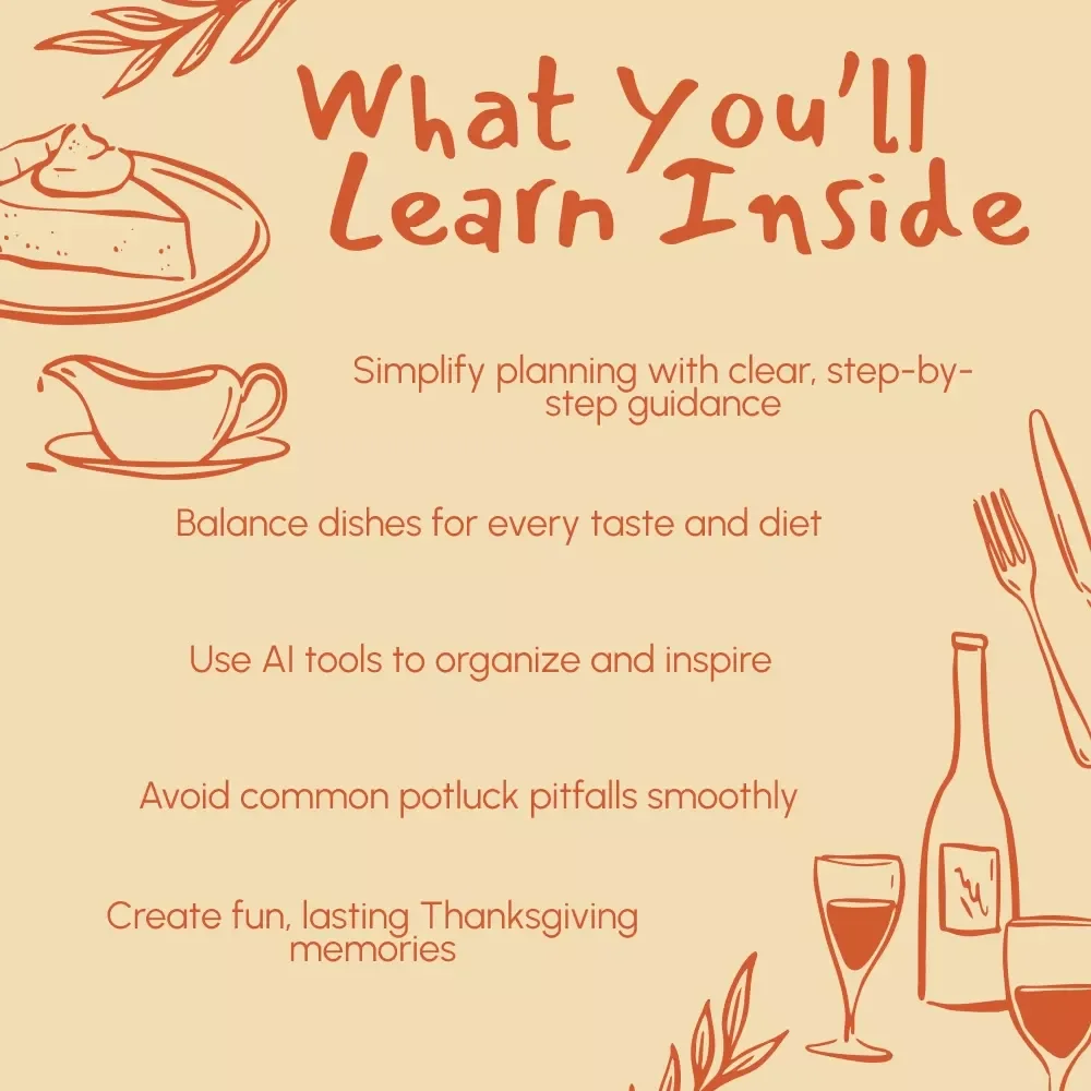 Pass the Pie: Your Ultimate Guide to Planning a Stress-Free Thanksgiving Potluck | How to Plan a Thanksgiving Potluck eBook | Digital Download Holiday Hosting Guide