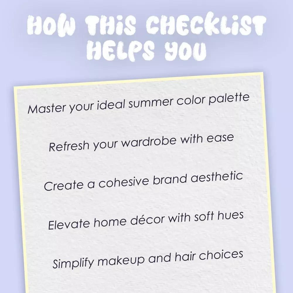 Chill Out in Style with The Cool Summer Color Palette Checklist – Digital Download for Wardrobe, Home & Branding Makeover