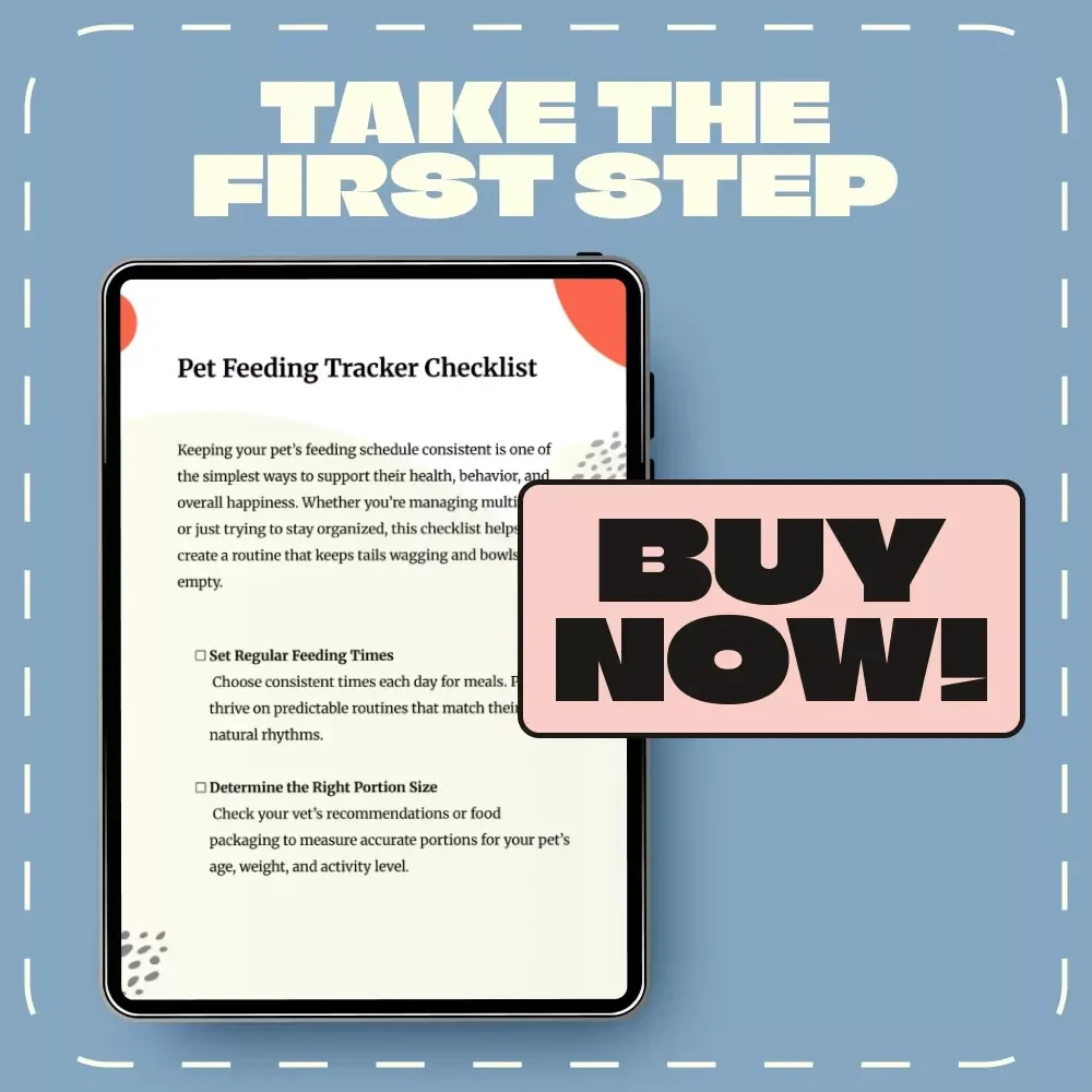 Pet Feeding Tracker Checklist | Printable Pet Care Planner | Digital Pet Feeding Schedule | Pet Food Log for Cats & Dogs | Pet Routine Organizer (Digital Download)