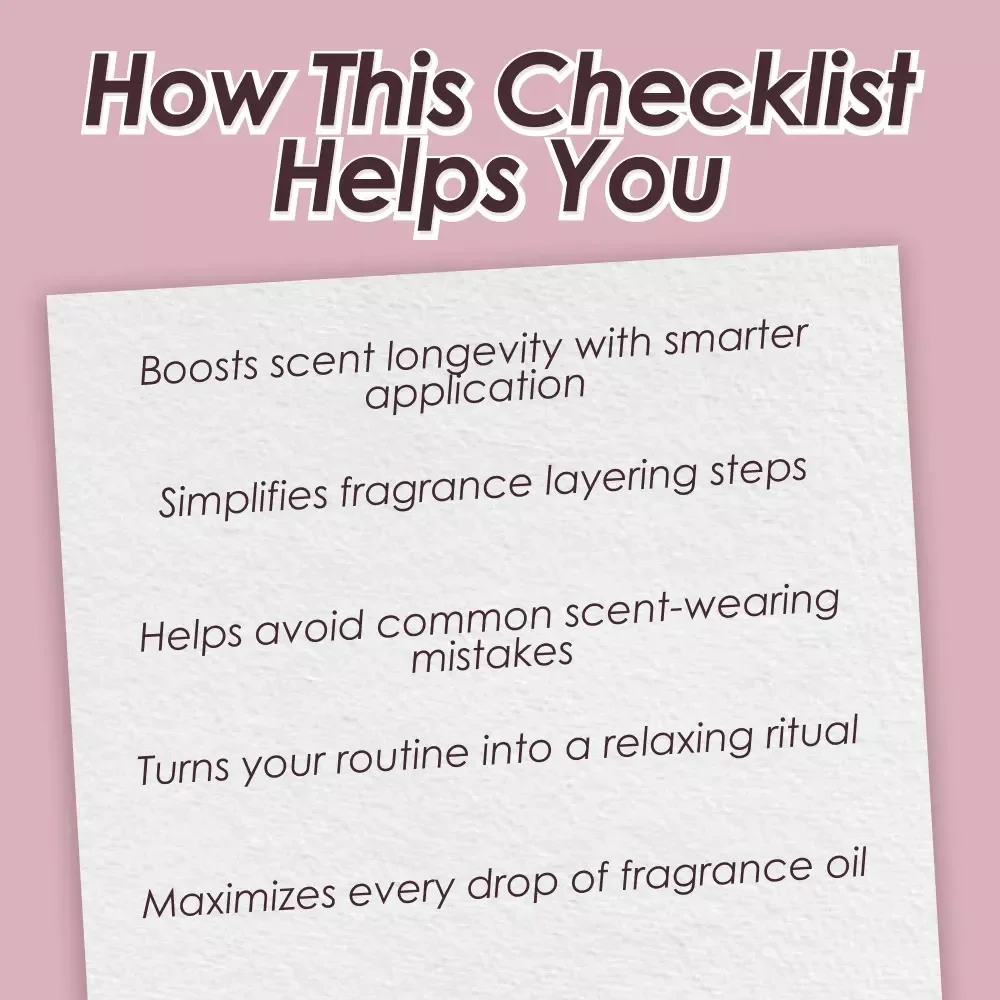 Fragrance Oil Application Checklist: Make Every Drop Count | How to Apply Fragrance Oil Like a Pro | Printable Scent Ritual Guide