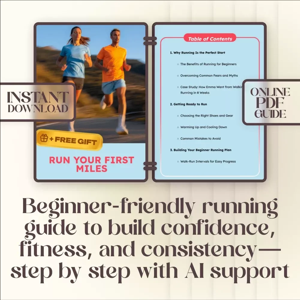 Run Your First Miles | Beginner Running Guide for Fitness, Motivation & AI-Powered Progress | Digital Download for New Runners, Couch to 5K Starter Plan, Wellness & Exercise Ebook