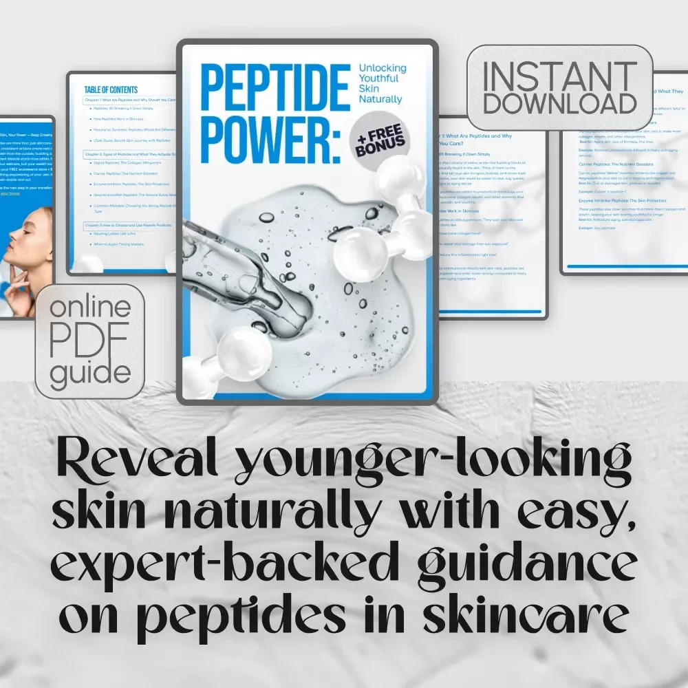 Peptide Power: Unlocking Youthful Skin Naturally | Skincare Guide for Glowing Complexion | Digital Download eBook on Peptides for Skin