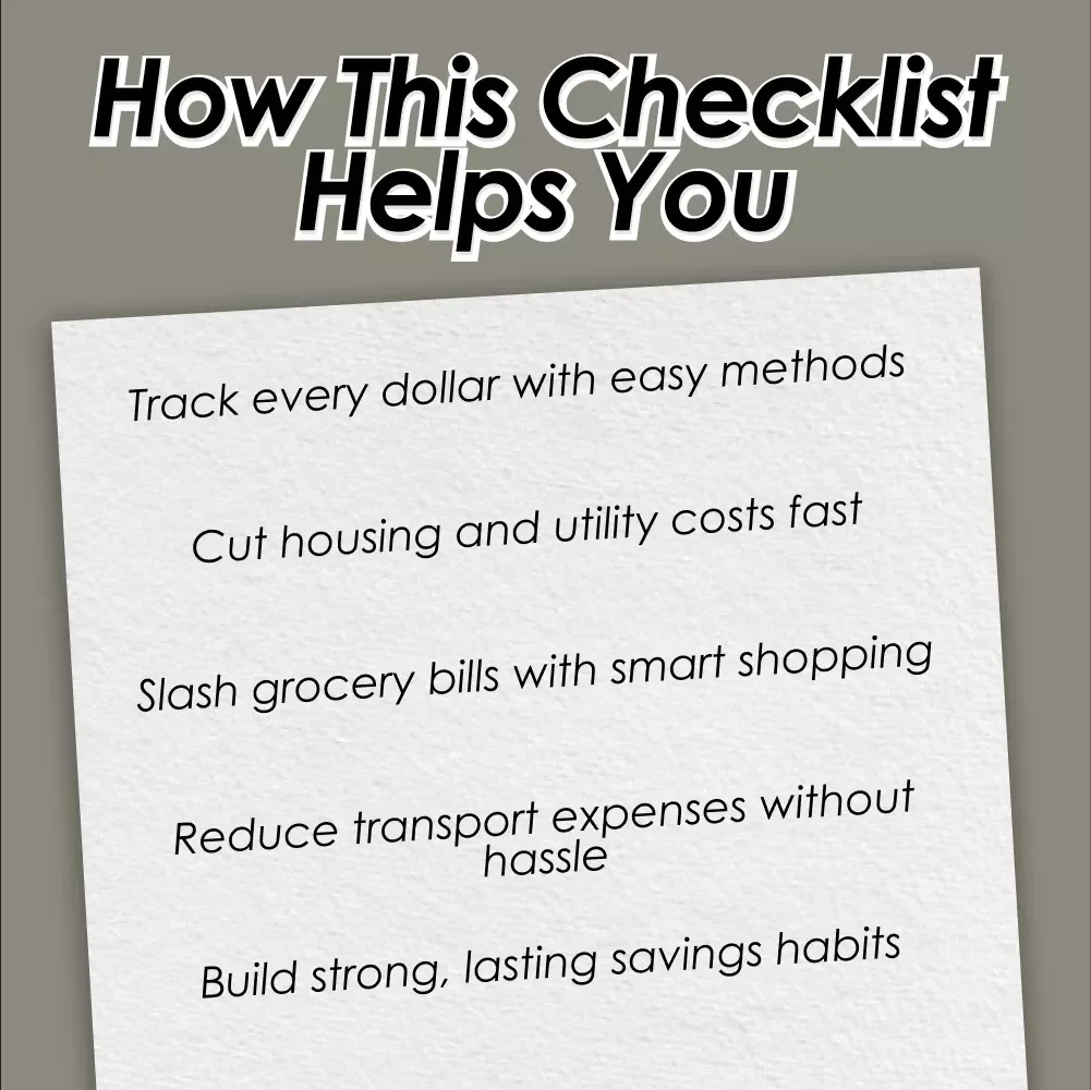 Monthly Expense Savings Checklist | Save Monthly Expenses | Digital Download Printable Budget Tool for Tracking & Saving Money