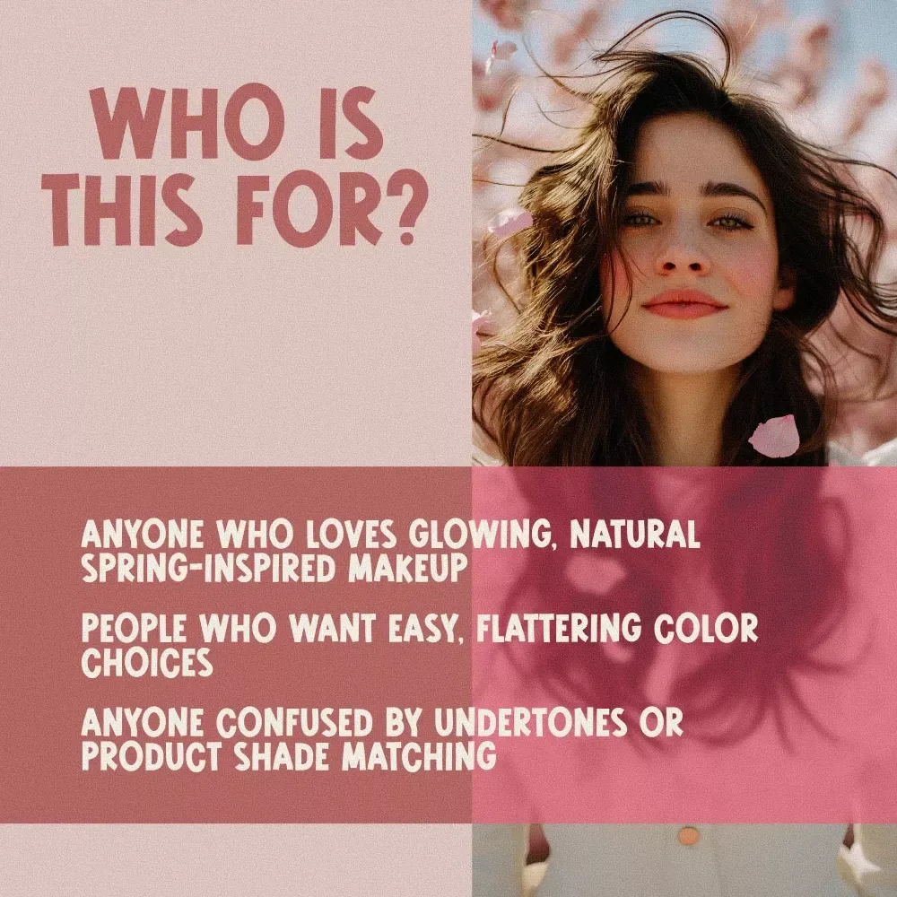 Warm Spring Color Palette Makeup Checklist | Printable Digital Makeup Guide for Warm Spring Skin Tones | Seasonal Color Analysis Makeup Planner