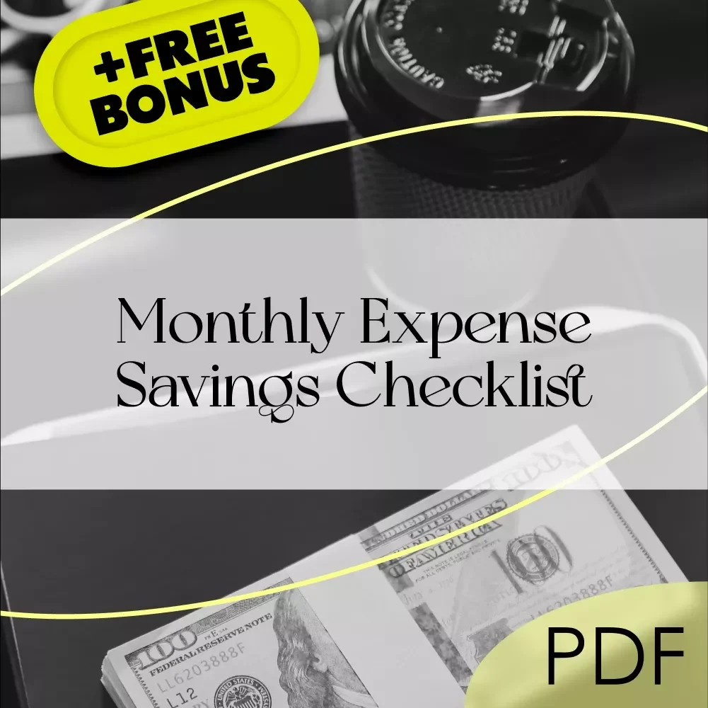 Monthly Expense Savings Checklist | Save Monthly Expenses | Digital Download Printable Budget Tool for Tracking & Saving Money