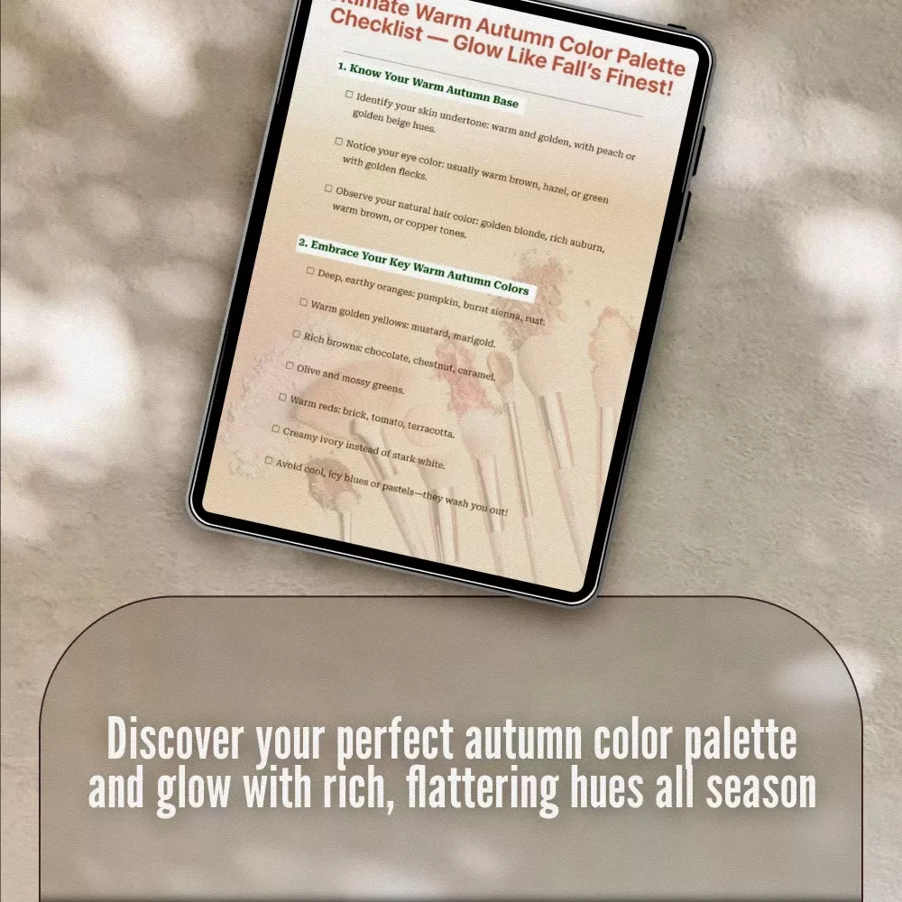 Ultimate Warm Autumn Color Palette Checklist — Glow Like Fall’s Finest | Digital Download