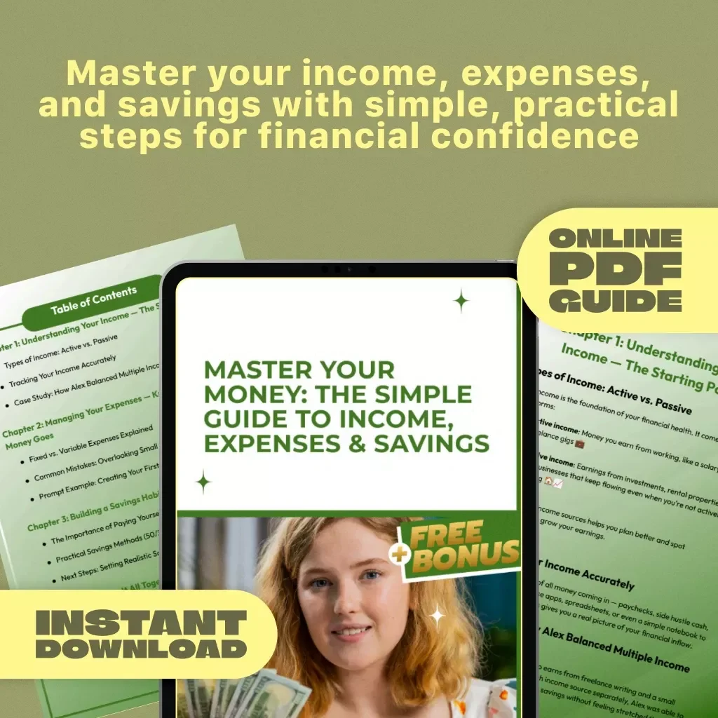 Master Your Money: The Simple Guide to Income, Expenses & Savings | Budgeting PDF Guide | Income Expense Savings Planner | Personal Finance eBook