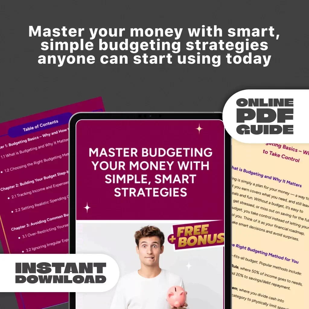 Master Budgeting Your Money with Simple, Smart Strategies | How to Budget Your Finances Guide | Digital Download Budgeting eBook