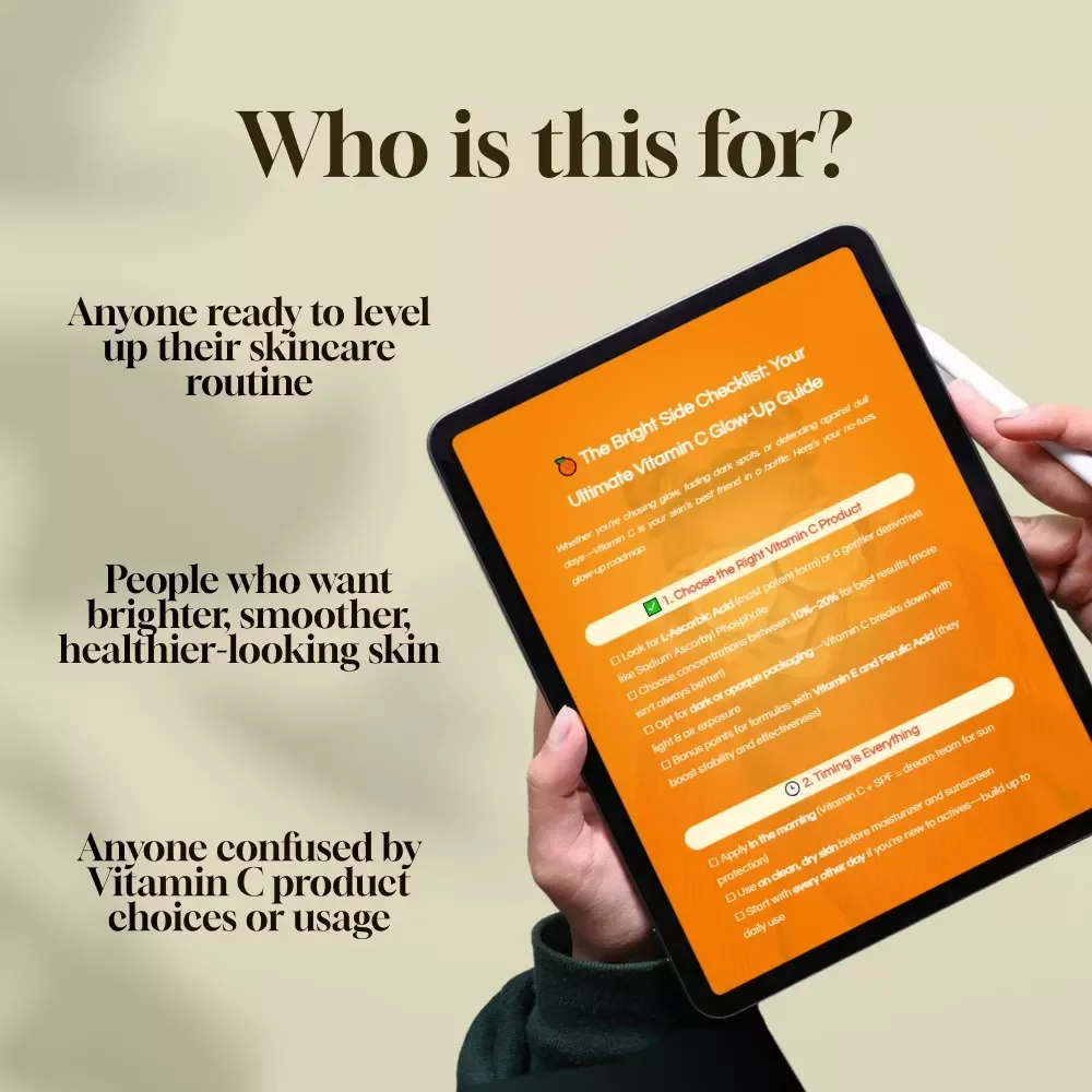 The Bright Side Checklist: Your Ultimate Vitamin C Glow-Up Guide | Skincare eBook for Radiant Skin | Digital Download Vitamin C for Skin Routine