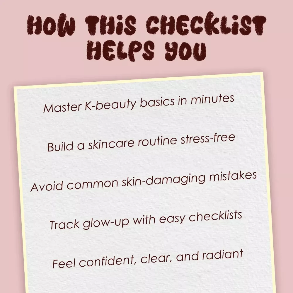The Korean Glow Blueprint Checklist: Your Fast-Track to Radiant Skin | Best Korean Skincare Routine Digital Download, K-Beauty Guide, Glow Up Tracker