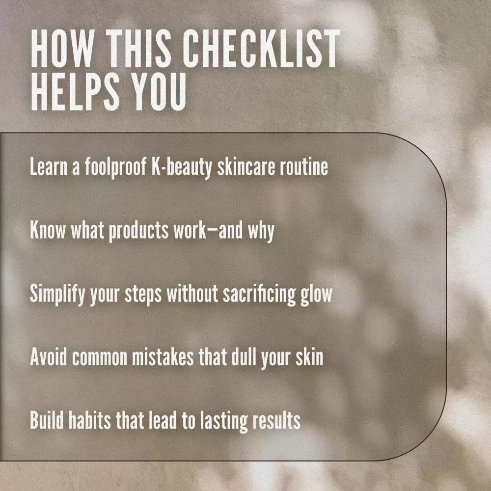 The Ultimate Glass Skin Glow-Getter Checklist | Digital Download | How to Get Glass Skin Guide for Radiant, Dewy Skin | K-Beauty Skincare Routine Checklist