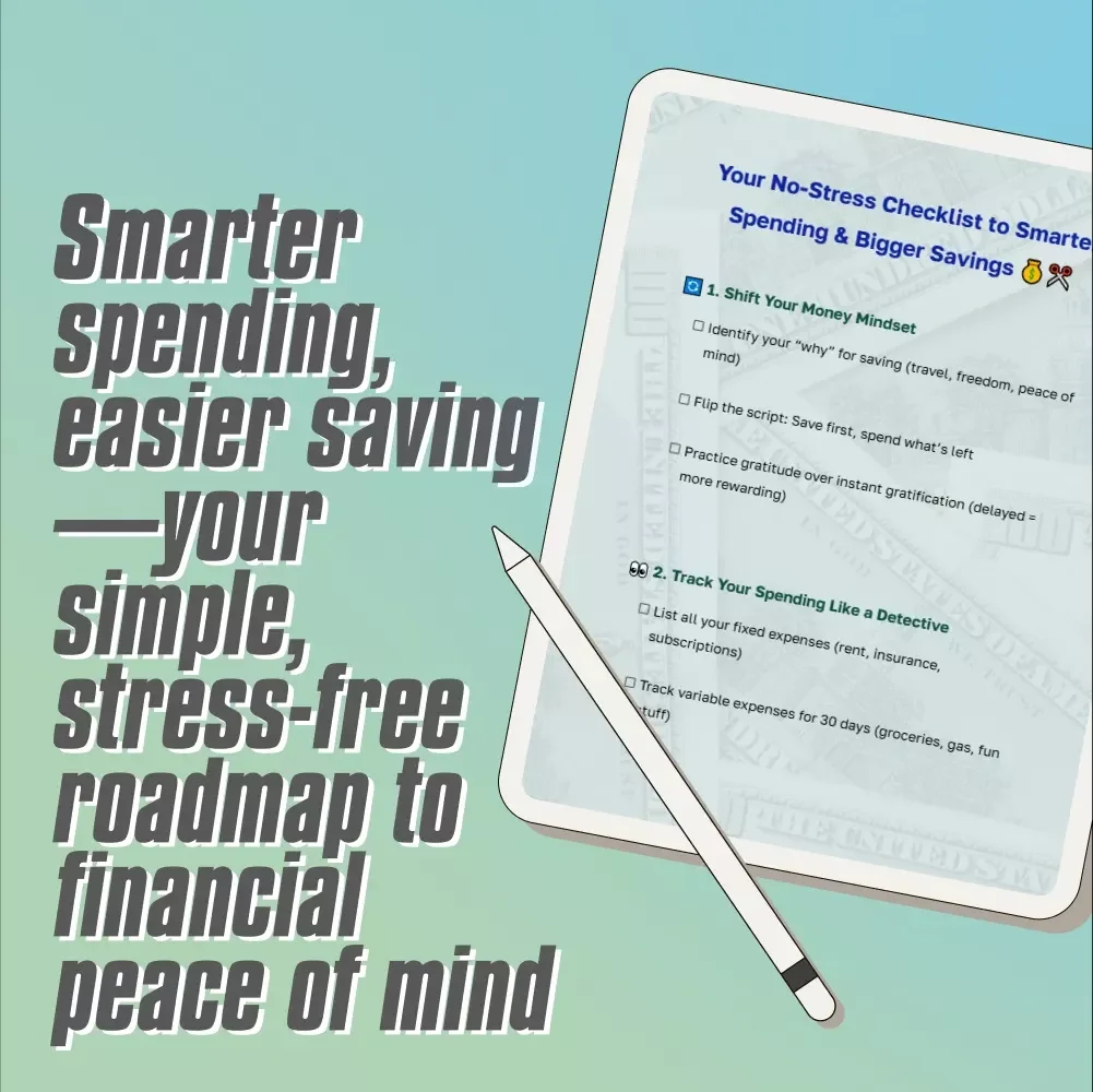 Your No-Stress Checklist to Smarter Spending & Bigger Savings | Budgeting & Expenses Savings Guide | Digital Download Checklist for Money Mindset