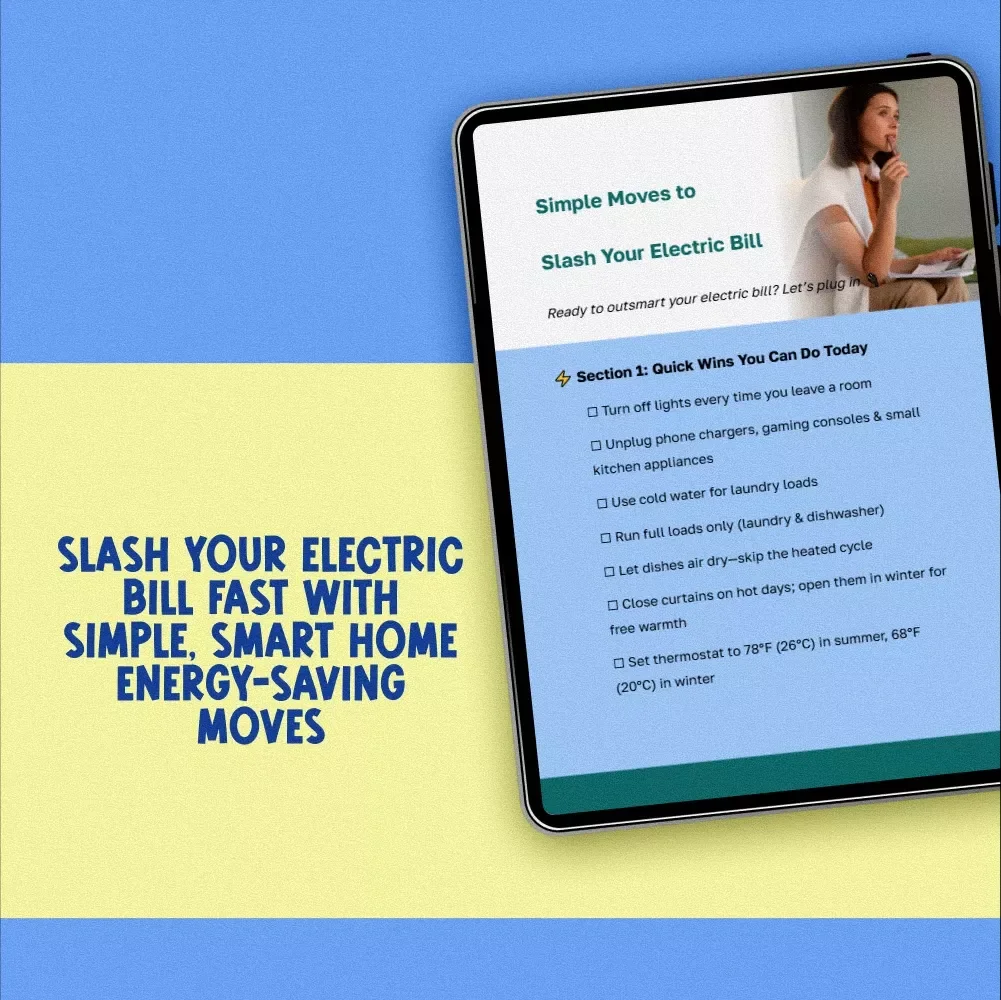 Simple Moves to Slash Your Electric Bill | Save Money on Electric Bill | Printable Checklist & Digital Download