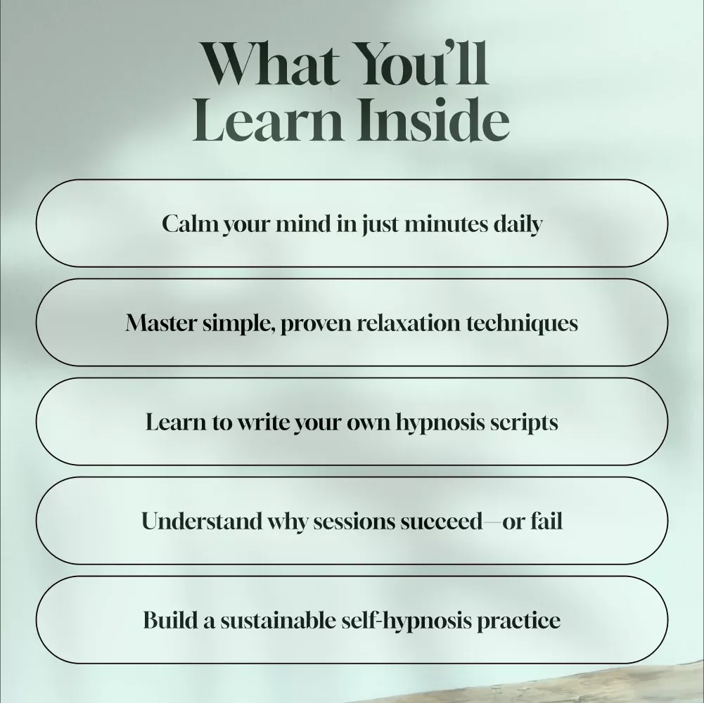Unlock Deep Calm and Clarity Through Relaxation Hypnosis | eBook for Stress Relief, Sleep, and Inner Peace | Relaxation Hypnosis Guide, Checklist & Prompts