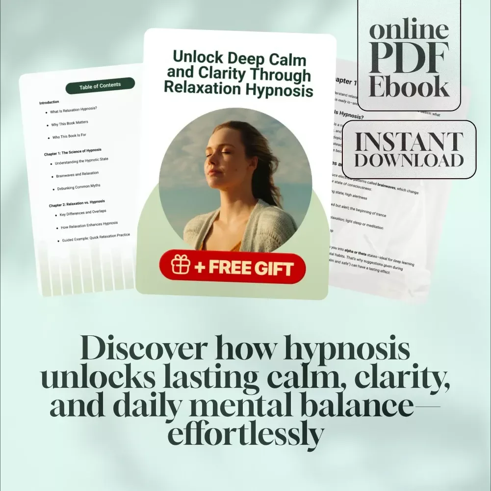 Unlock Deep Calm and Clarity Through Relaxation Hypnosis | eBook for Stress Relief, Sleep, and Inner Peace | Relaxation Hypnosis Guide, Checklist & Prompts