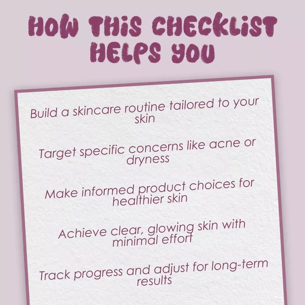 Personalized Skincare Plan Checklist | Custom Skincare Routine Guide for Healthy Skin