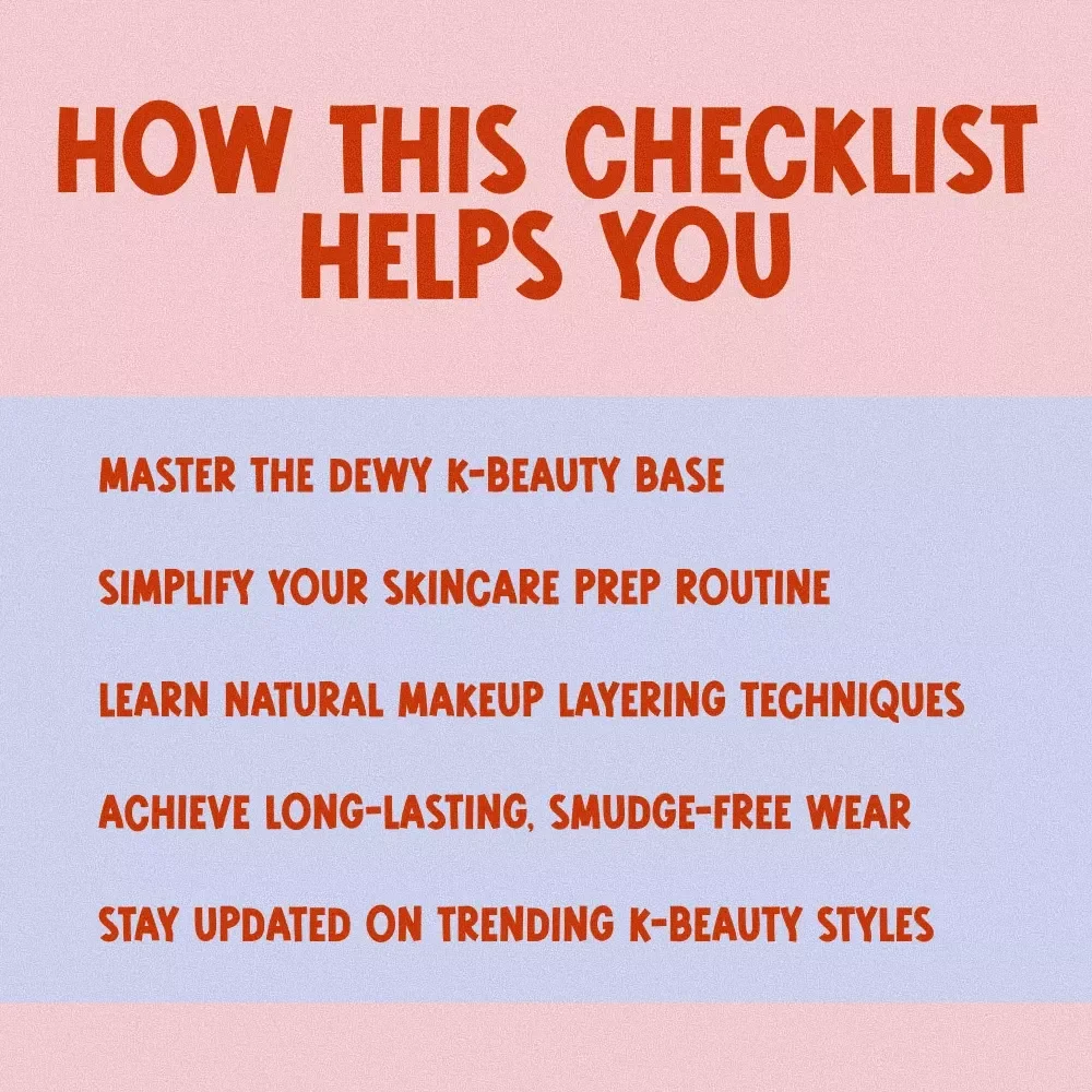 Glow-Up Guide: Your Ultimate K-Beauty Makeup Checklist | Digital Download K-Beauty Makeup Guide & Routine Printable for Glowing Skin