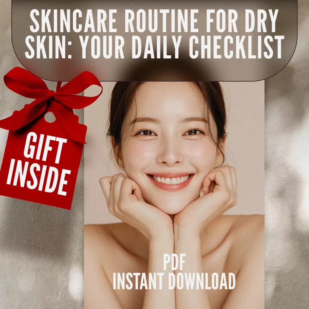 Skincare Routine for Dry Skin: Your Daily Checklist | Hydrating Morning & Night Skincare Routine | Digital Download PDF Checklist