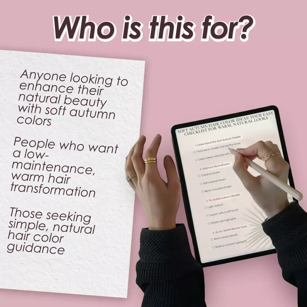 Soft Autumn Hair Color Ideas: Your Easy Checklist for Warm, Natural Looks - Digital Download