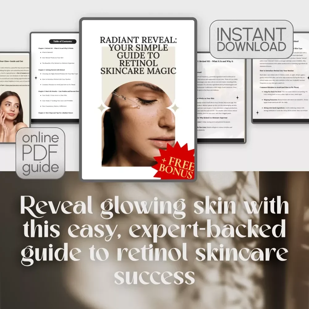 Radiant Reveal: Your Simple Guide to Retinol Skincare Magic | Retinol Skincare eBook, Retinol Guide for Beginners, Digital Download PDF