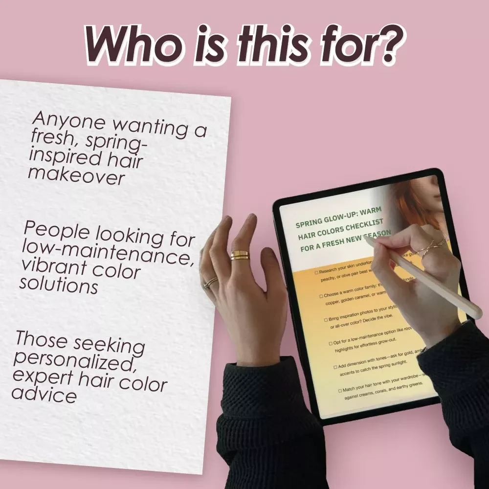 Spring Glow-Up: Warm Hair Colors Checklist for a Fresh New Season - Digital Download