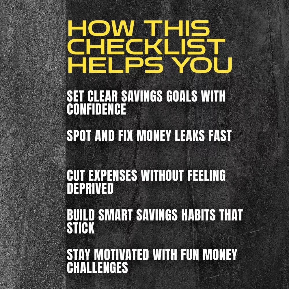 15 Fun & Fast Steps to Save Like a Pro | Budget Checklist for How to Save Up Money | Printable Money-Saving Guide