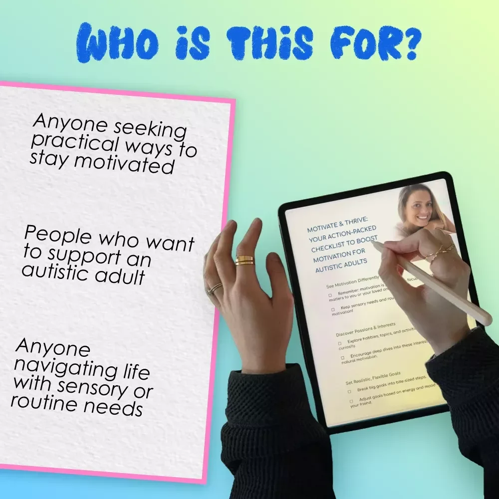 Motivate & Thrive: Your Action-Packed Checklist to Boost Motivation for Autistic Adults – How to Motivate Autistic Adults | Digital Download for Neurodivergent Motivation
