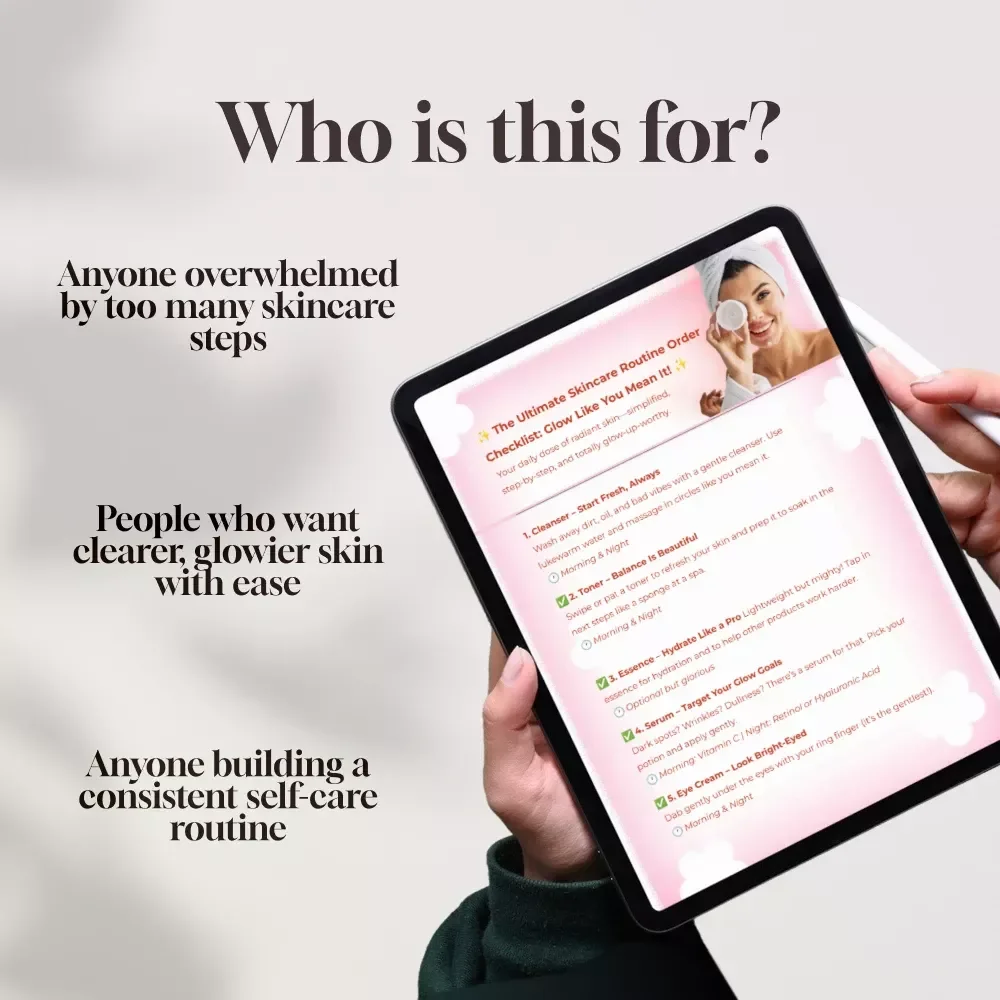 The Ultimate Skincare Routine Order Checklist: Glow Like You Mean It! – Digital Skincare Guide, Printable Skincare Checklist, Glow Up eBook Download