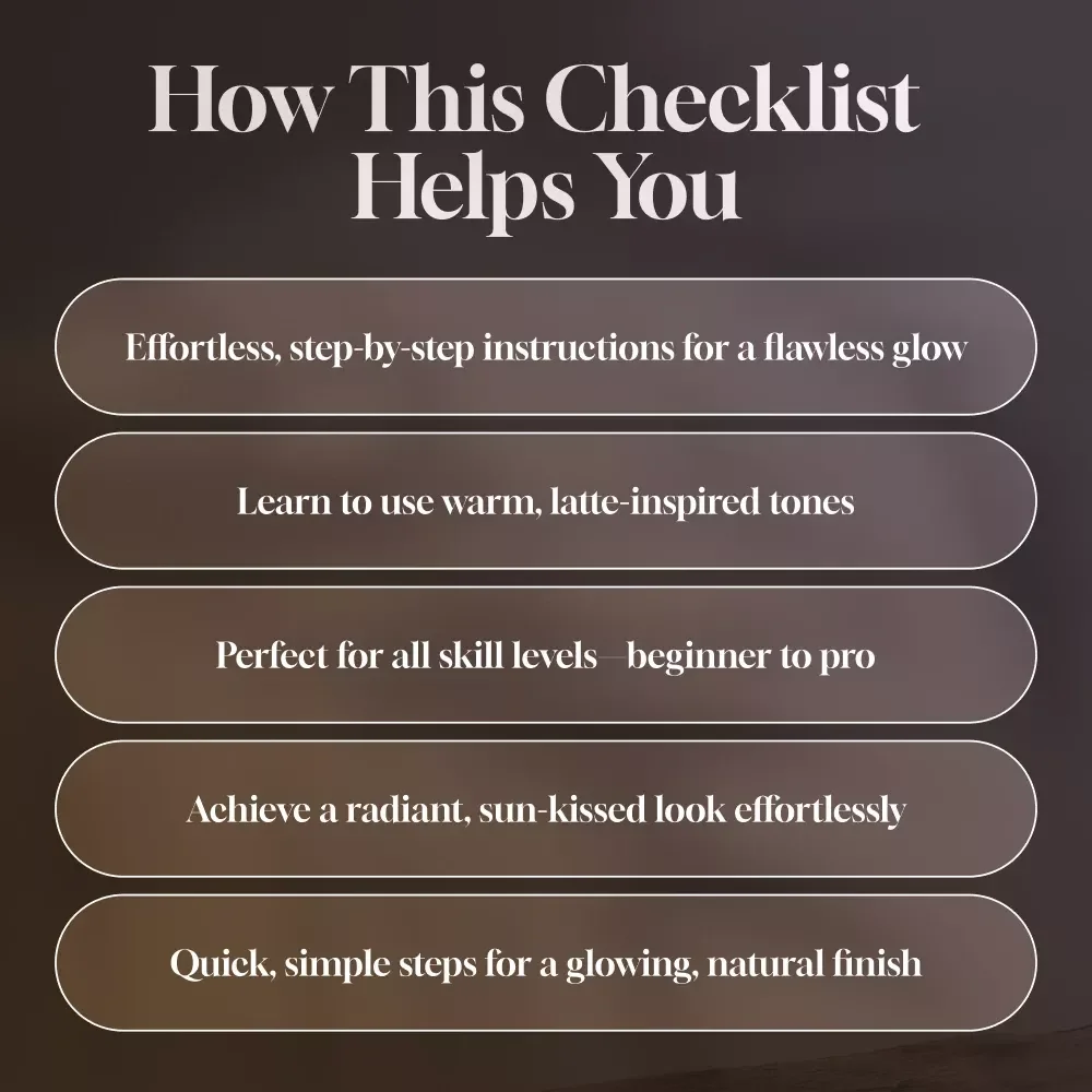 Latte Makeup Glow-Up Checklist: Your Brew-tiful Guide to Warm, Bronze Perfection - Digital Download