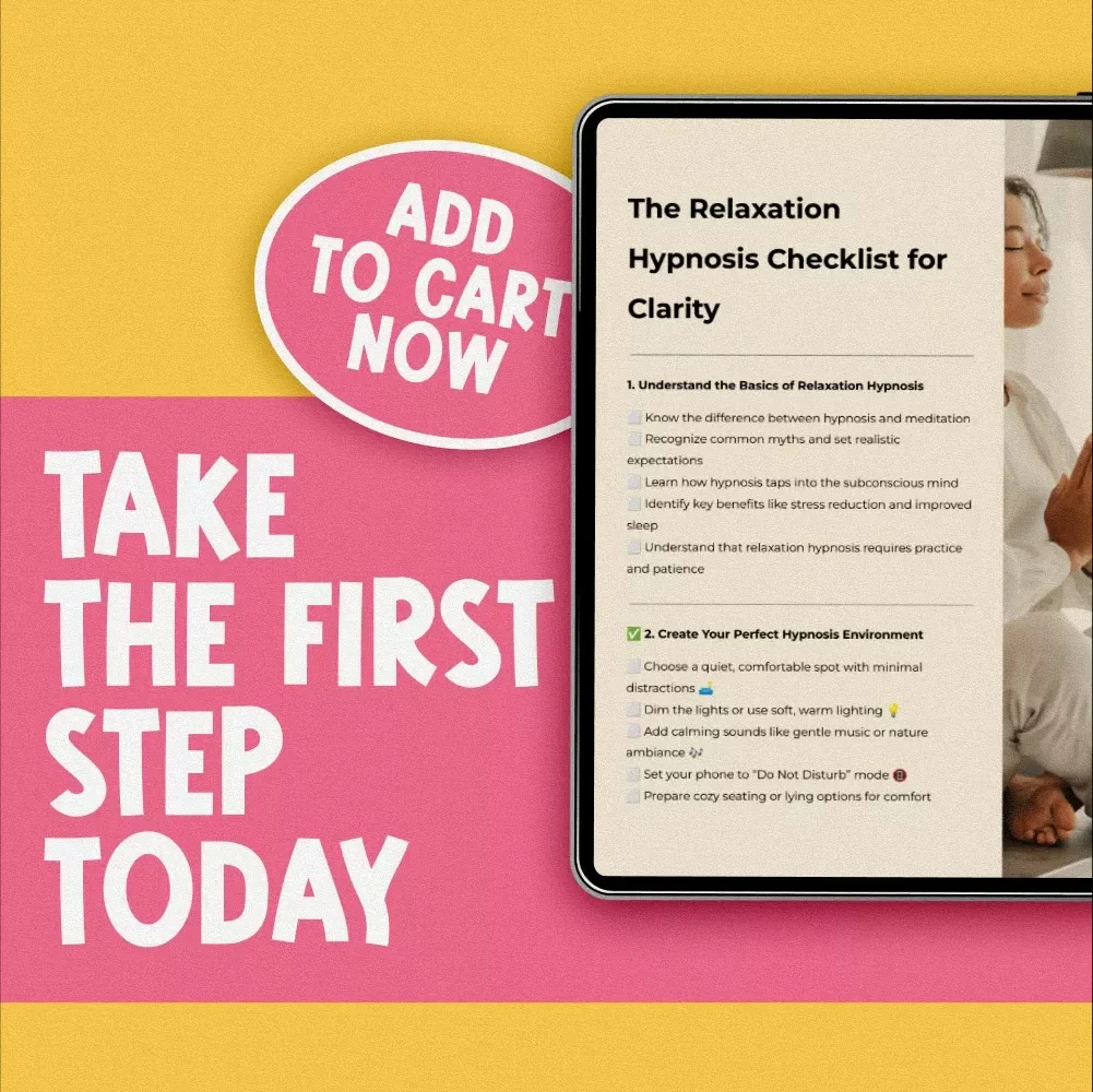 The Relaxation Hypnosis Checklist for Clarity | Digital Relaxation Hypnosis Guide & Self-Care Checklist PDF
