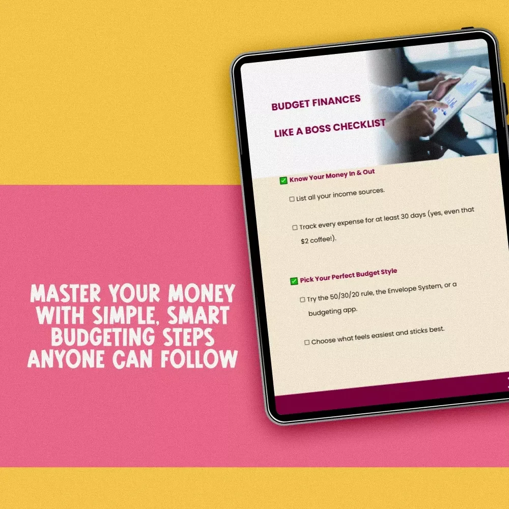 Budget Finances Like a Boss Checklist | How to Budget Your Finances | Printable Digital Budgeting Tool