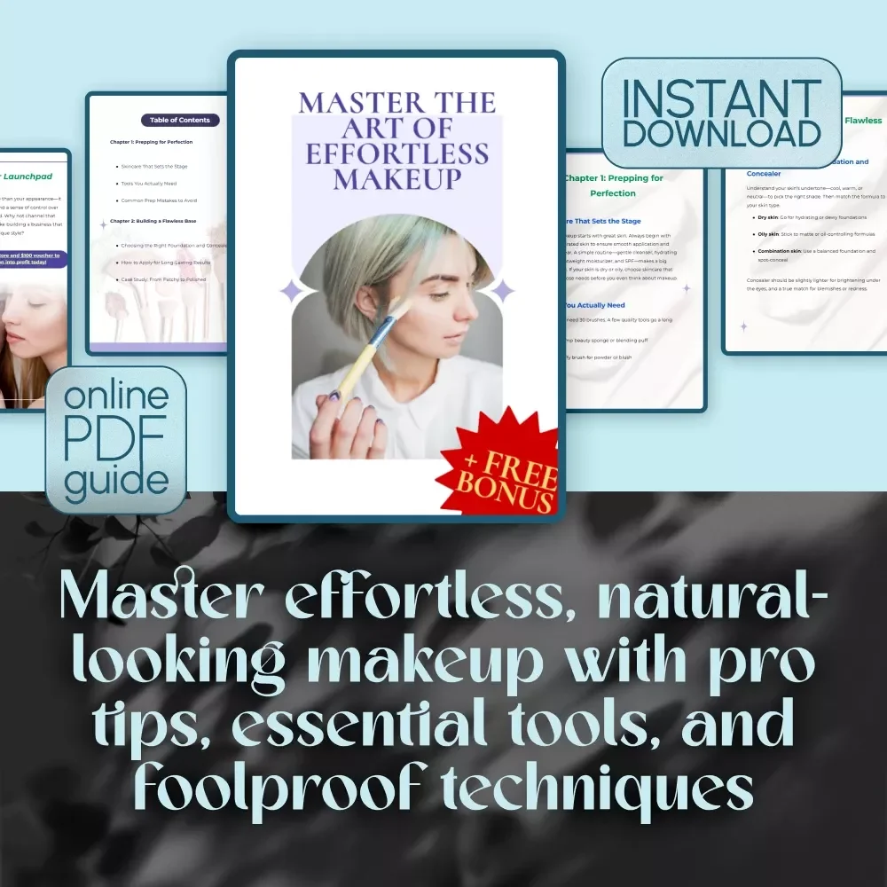 Master the Art of Effortless Makeup | Digital Makeup Guide for Flawless Everyday Looks | Skincare to Signature Style eBook