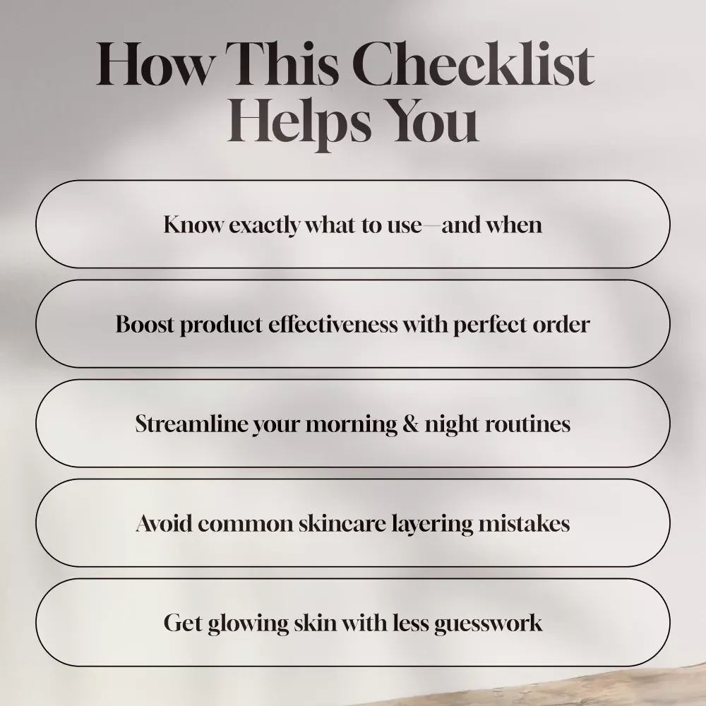 The Ultimate Skincare Routine Order Checklist: Glow Like You Mean It! – Digital Skincare Guide, Printable Skincare Checklist, Glow Up eBook Download