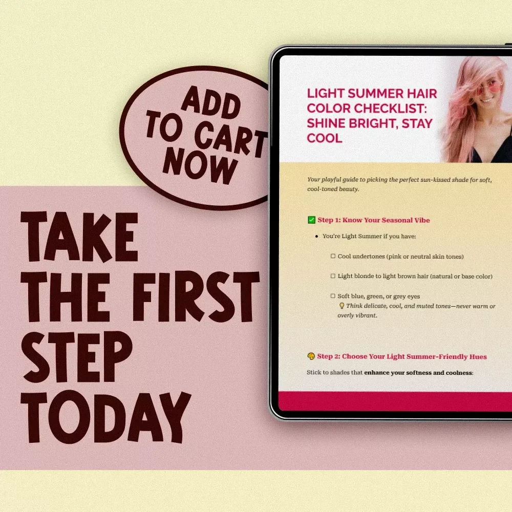 Light Summer Hair Color Checklist: Shine Bright, Stay Cool | Digital Download Hair Color Guide | Light Summer Hair Colors Checklist