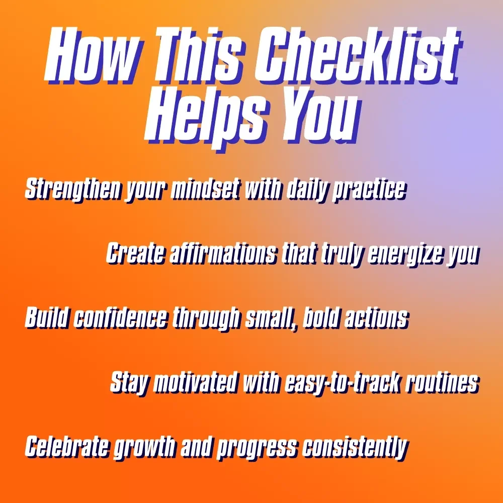 Your Ultimate Self-Confidence Action Checklist – Affirmations & Mindset Guide Inspired by Think and Grow Rich